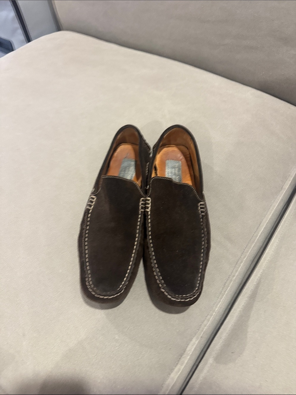 Gently worn “To Boot” Dark Brown Suede Slip-On driver Loafers Sz 10